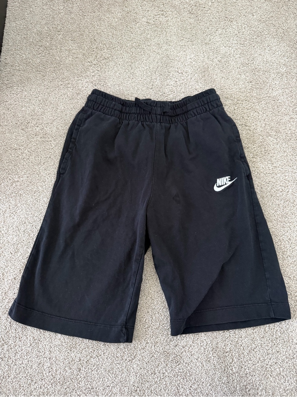 Nike Black Boys' Athletic Shorts with White Swoosh